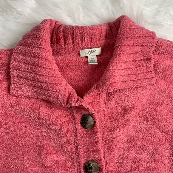 J Jill pink chenille cardigan sweater - Picture 3 of 8